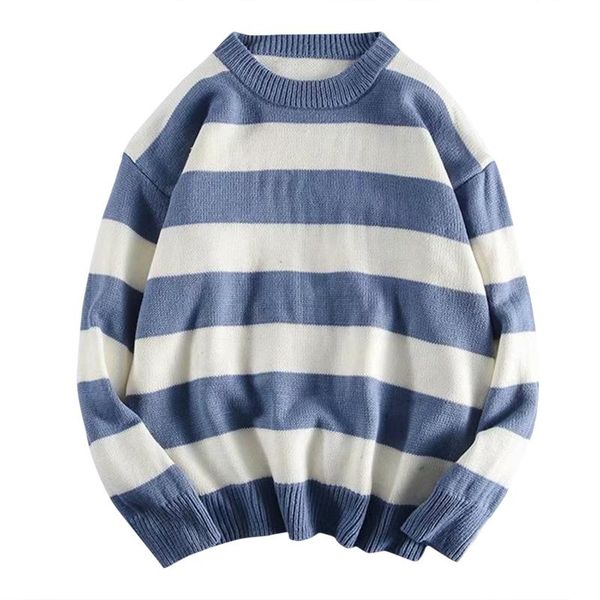 men's sweaters vintage knitted sweater men women harajuku casual pullover youth trend blue striped 2021 warm outerwear, White;black
men's sweaters vintage knitted sweater men women harajuku casual pullover youth trend blue striped 2021 warm outerwear, White;black