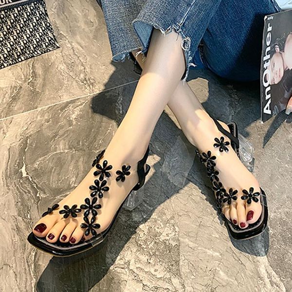 rimocy pvc transparent square heels sandals women summer crystal open toe clear elastic fashion party shoes, Black
rimocy pvc transparent square heels sandals women summer crystal open toe clear elastic fashion party shoes, Black