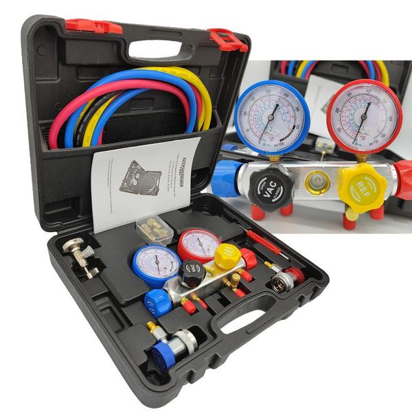 professional hand tool sets 4 way ac manifold gauge set r410a r22 r134a hvac diagnostic charging quick adapter w/hose + carrying case for ca
professional hand tool sets 4 way ac manifold gauge set r410a r22 r134a hvac diagnostic charging quick adapter w/hose + carrying case for ca