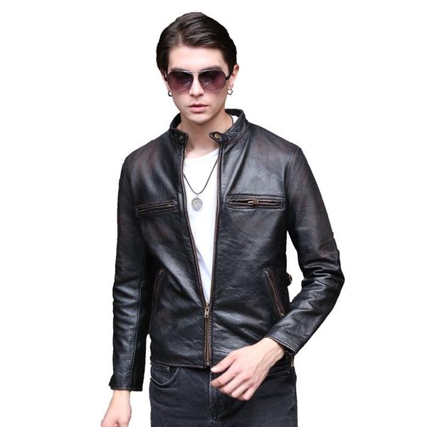 men's leather & faux 2021 vintage black men slim fit biker's jacket plus size 6xl genuine natural cowhide spring short motorcycle
men's leather & faux 2021 vintage black men slim fit biker's jacket plus size 6xl genuine natural cowhide spring short motorcycle