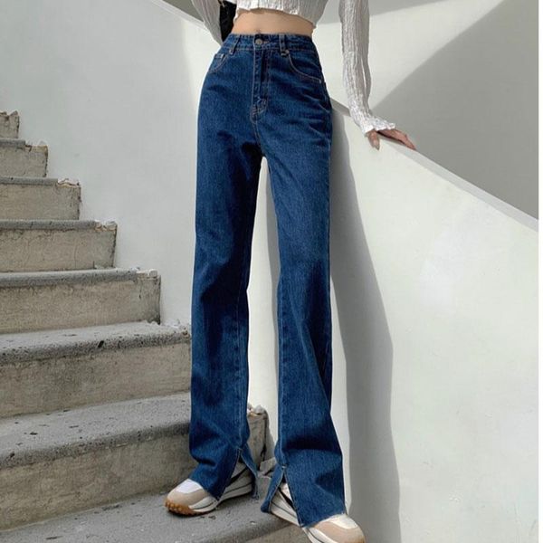 women's jeans pants autumn traf korean version of solid color split drape high waist slimming casual straight women, Blue
women's jeans pants autumn traf korean version of solid color split drape high waist slimming casual straight women, Blue