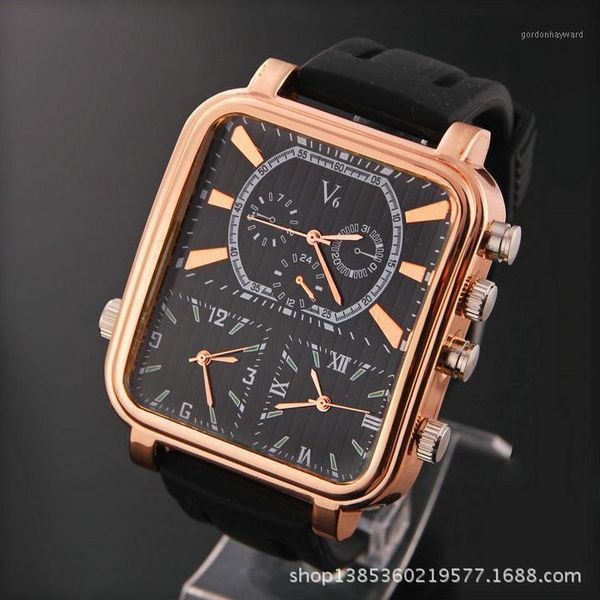 wristwatches v6 brand men sports watches luxury multiple time zone big dial leather military male business square clock analog quartz watch, Slivery;brown
wristwatches v6 brand men sports watches luxury multiple time zone big dial leather military male business square clock analog quartz watch, Slivery;brown