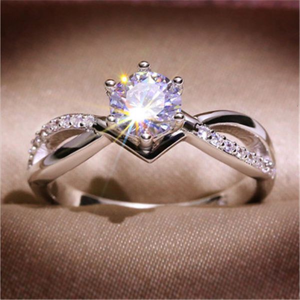 zhan jiang simulation ring jewelry courtship diamond women's wedding ring, Silver
zhan jiang simulation ring jewelry courtship diamond women's wedding ring, Silver