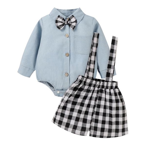 clothing sets 2pcs baby summer tracksuits, solid color long sleeves romper + plaid suspender shorts for toddler boys, 3-24 months, White
clothing sets 2pcs baby summer tracksuits, solid color long sleeves romper + plaid suspender shorts for toddler boys, 3-24 months, White