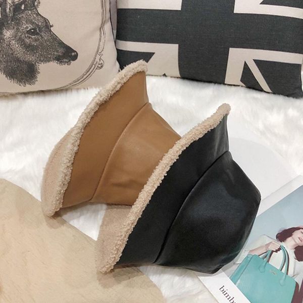 wide brim hats autumn winter pu bucket hat women velvet solid raw edge woman double sided panama fisherman caps tourism, Blue;gray
wide brim hats autumn winter pu bucket hat women velvet solid raw edge woman double sided panama fisherman caps tourism, Blue;gray
