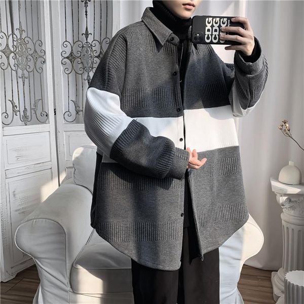 men's jackets m-2xl autumn and winter gray black tide brand cardigan knitted jacket handsome stitching contrast loose top, Black;brown
men's jackets m-2xl autumn and winter gray black tide brand cardigan knitted jacket handsome stitching contrast loose top, Black;brown