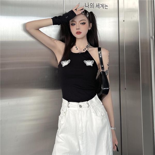 women's tanks & camis white butterfly embroidery lady black girl gothic halter camisole backless dark goth korean fashion clothes
women's tanks & camis white butterfly embroidery lady black girl gothic halter camisole backless dark goth korean fashion clothes