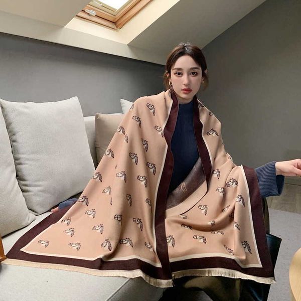 autumn and winter thickened warm women's shawl cartoon jacquard fashion imitation cashmere scarf, Blue;gray
autumn and winter thickened warm women's shawl cartoon jacquard fashion imitation cashmere scarf, Blue;gray