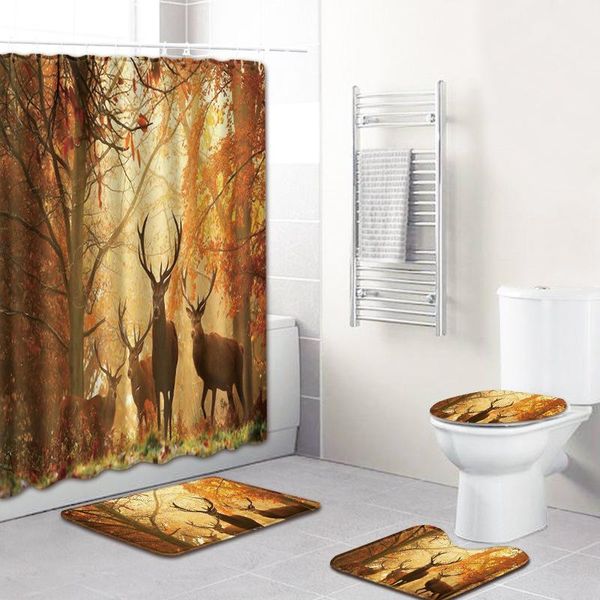 pieces/set animal deer pattern design bathroom curtain waterproof fabric shower carpet set toilet mat for curtains
pieces/set animal deer pattern design bathroom curtain waterproof fabric shower carpet set toilet mat for curtains