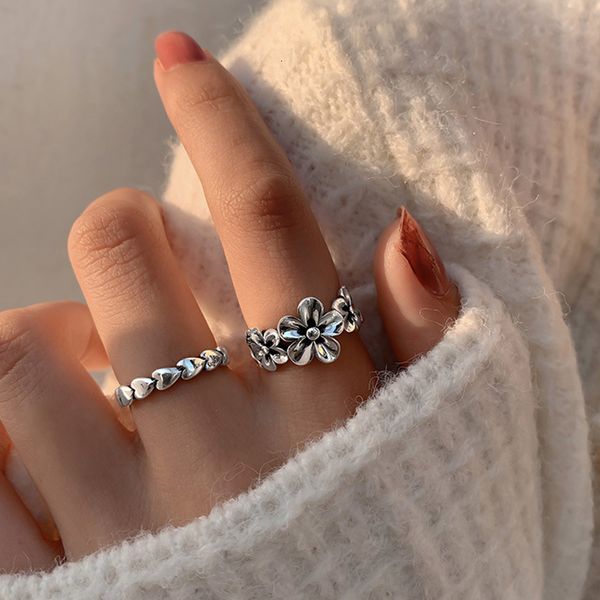 925 sterling sier love ring women's dign simple light luxury minority index finger advanced cold wind tail ring, Silver
925 sterling sier love ring women's dign simple light luxury minority index finger advanced cold wind tail ring, Silver