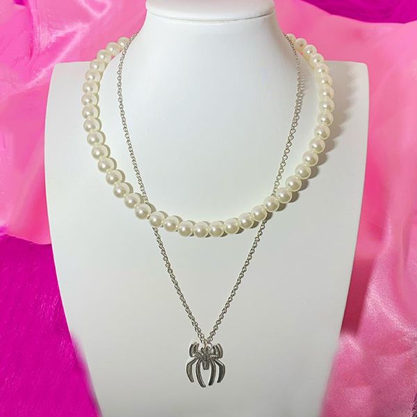 pendant necklaces egirl aesthetic pearl spider necklace for women y2k jewelry bead punk harajuku ins 2000s fashion friends gifts, Silver
pendant necklaces egirl aesthetic pearl spider necklace for women y2k jewelry bead punk harajuku ins 2000s fashion friends gifts, Silver