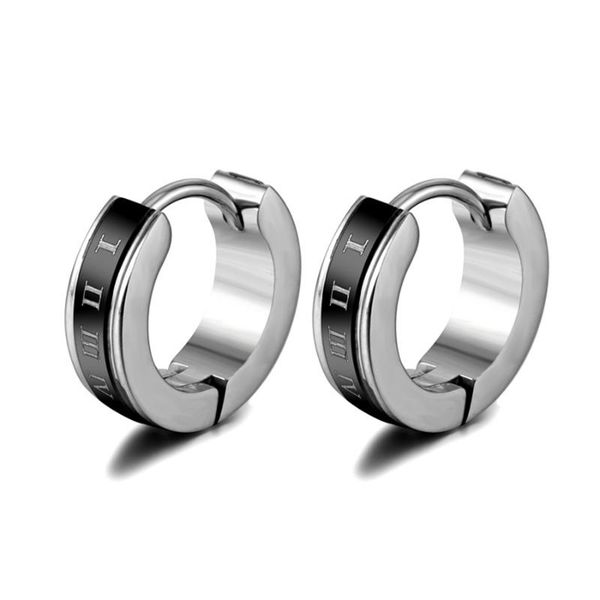 stud trendy men's stainless steel ear buckle roman numeral earrings pierced, Golden;silver
stud trendy men's stainless steel ear buckle roman numeral earrings pierced, Golden;silver