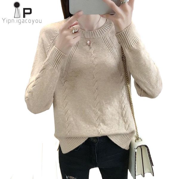 women's sweaters knit sweater women pullover autumn winter casual plus size loose jumpers ladies knitted thick warm o-neck knitwear, White;black
women's sweaters knit sweater women pullover autumn winter casual plus size loose jumpers ladies knitted thick warm o-neck knitwear, White;black