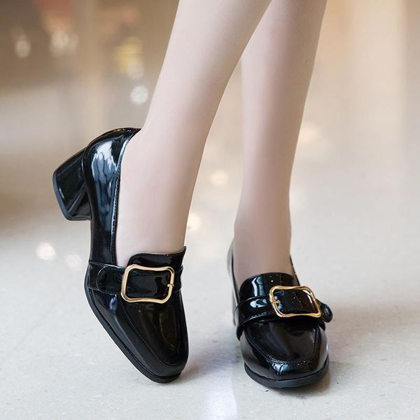 dress shoes style spring autumn women mid thick heel square toe oxford patent leather plus size 43, Black
dress shoes style spring autumn women mid thick heel square toe oxford patent leather plus size 43, Black