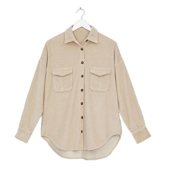 women's blouses & shirts corduroy button jacket long-sleeve loose all-match women blouse 2021 spring female pockets fashion streetwear, White
women's blouses & shirts corduroy button jacket long-sleeve loose all-match women blouse 2021 spring female pockets fashion streetwear, White