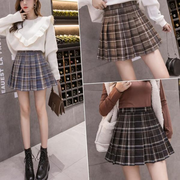 skirts autumn winter pleated skirt plaid short all-match high waist hip slim a-line folds above knee mini women clothes, Black
skirts autumn winter pleated skirt plaid short all-match high waist hip slim a-line folds above knee mini women clothes, Black