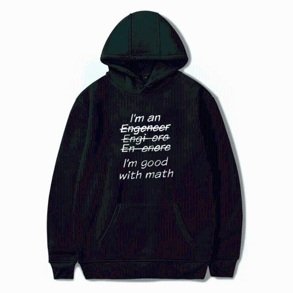 men's hoodies & sweatshirts 2021 i am an engineer, i'm good with math letters hoodie men printed kids hooded sweatshirt funny trac, Black
men's hoodies & sweatshirts 2021 i am an engineer, i'm good with math letters hoodie men printed kids hooded sweatshirt funny trac, Black