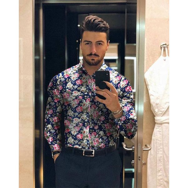men's casual shirts shirt summer hawaiian long sleeve large slim turned collar fashion printed 2021, White;black
men's casual shirts shirt summer hawaiian long sleeve large slim turned collar fashion printed 2021, White;black
