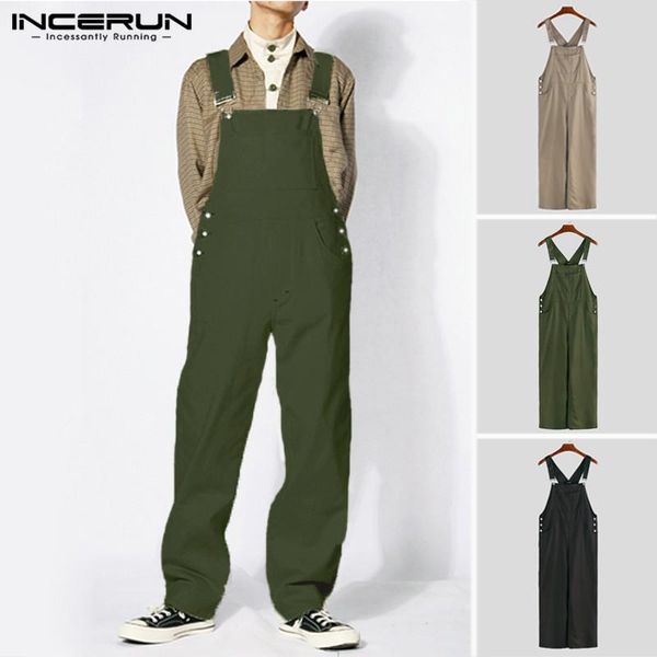 men's pants incerun 2021 jumpsuit streetwear joggers rompers solid baggy pockets straight straps stylish suspenders men overalls, Black
men's pants incerun 2021 jumpsuit streetwear joggers rompers solid baggy pockets straight straps stylish suspenders men overalls, Black