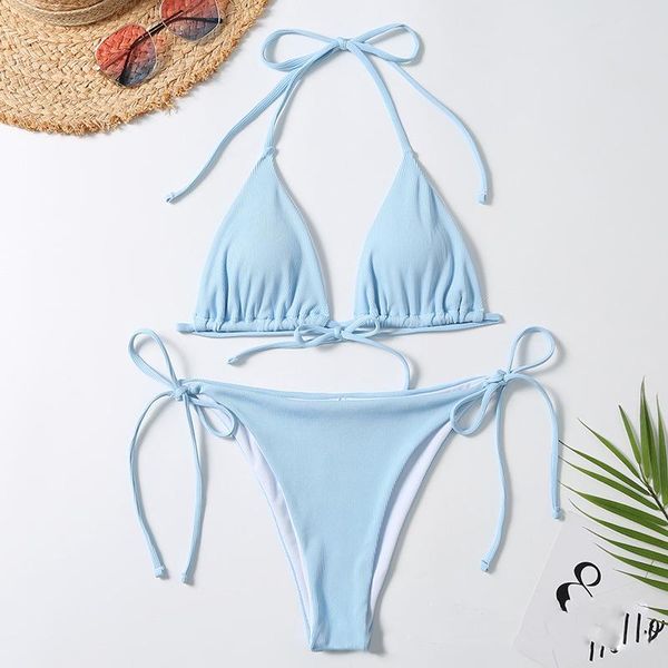 selling female's swimsuit bandage halter splitting bathing suit with chest pad without underwire women's swimwear, White;black
selling female's swimsuit bandage halter splitting bathing suit with chest pad without underwire women's swimwear, White;black