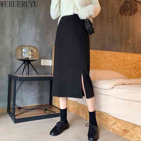 werueruyu autumn winter women thick pencil skirts female midi suit skirt 210608, Black
werueruyu autumn winter women thick pencil skirts female midi suit skirt 210608, Black
