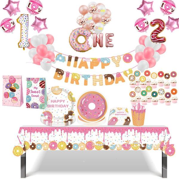 party decoration donut birthday decor kids banner balloon disposable tableware supplies 1st boy girl baby shower
party decoration donut birthday decor kids banner balloon disposable tableware supplies 1st boy girl baby shower