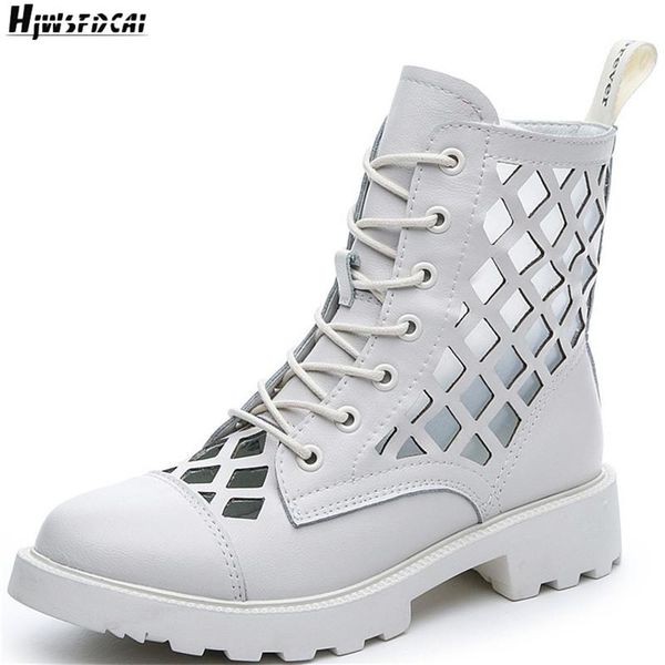 boots hjwsfdcai women breathable round toe genuine leather sandals ladies punk style lace-up short mujer street fashion shoe, Black
boots hjwsfdcai women breathable round toe genuine leather sandals ladies punk style lace-up short mujer street fashion shoe, Black