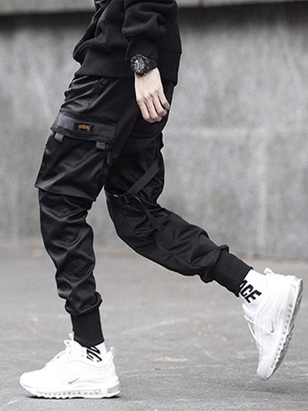 men's pants ribbons harem joggers men cargo streetwear 2021 hip hop casual pockets cotton track male harajuku fashion trousers, Black
men's pants ribbons harem joggers men cargo streetwear 2021 hip hop casual pockets cotton track male harajuku fashion trousers, Black