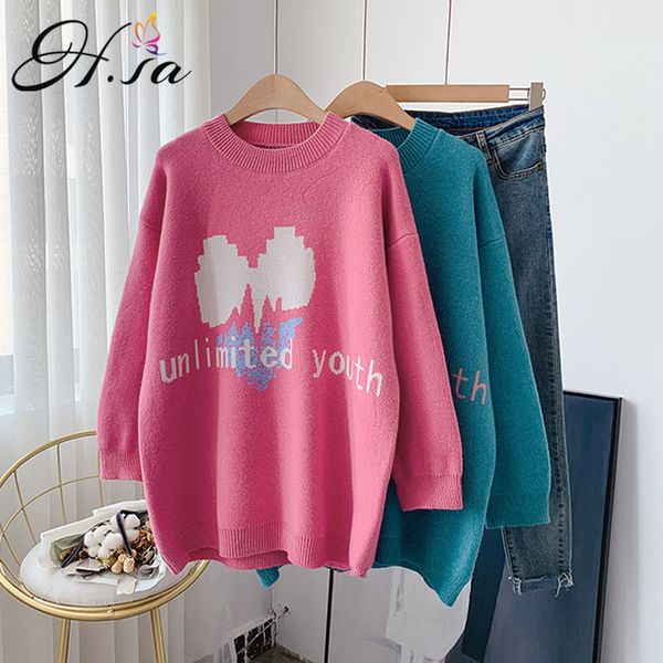 h.sa winter clothes for women long and floral printed pullovers oversized sweater christmas 210417, White;black
h.sa winter clothes for women long and floral printed pullovers oversized sweater christmas 210417, White;black