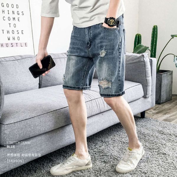 men's jeans summer trendy denim shorts with holes flow loose and versatile middle pants youth fashion brand capris hbzu, Blue
men's jeans summer trendy denim shorts with holes flow loose and versatile middle pants youth fashion brand capris hbzu, Blue