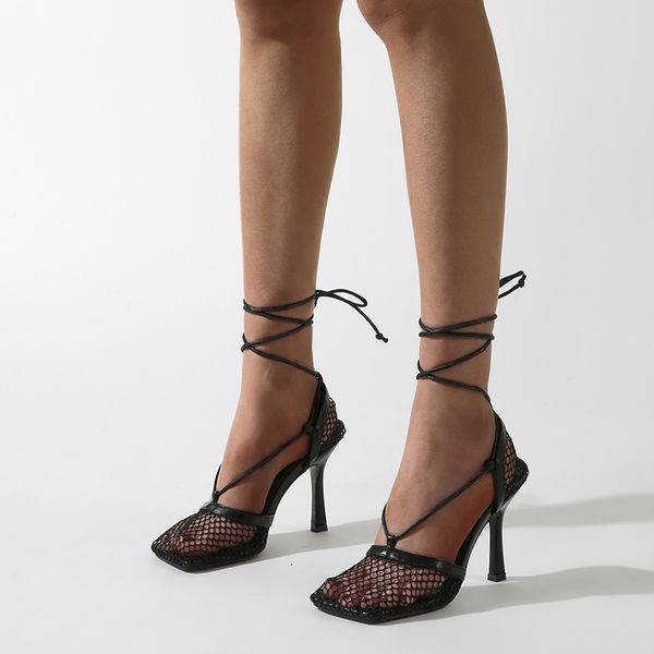 dress shoes summer autumn women pumps elegant square toe mesh high heels lace up gladiator sandals fashion party o64n, Black
dress shoes summer autumn women pumps elegant square toe mesh high heels lace up gladiator sandals fashion party o64n, Black