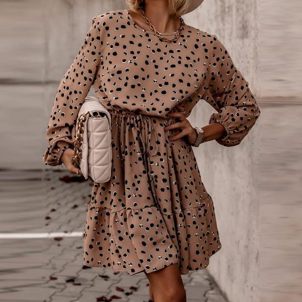 casual dresses polka dot dress for women autumn 2021 o-neck long sleeve a-line lace up belted est ladies print holiday vestidos, Black;gray
casual dresses polka dot dress for women autumn 2021 o-neck long sleeve a-line lace up belted est ladies print holiday vestidos, Black;gray