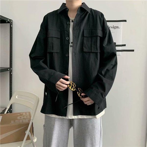 men's casual shirts workwear shirt japanese autumn thin long-sleeved students loose versatile outer harajuku style jacket mens clothing, White;black
men's casual shirts workwear shirt japanese autumn thin long-sleeved students loose versatile outer harajuku style jacket mens clothing, White;black