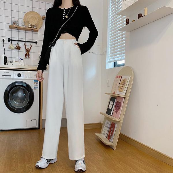 women's pants & capris 4512 high waist drape spring and autumn 2021 slim versatile straight loose casual, Black;white
women's pants & capris 4512 high waist drape spring and autumn 2021 slim versatile straight loose casual, Black;white