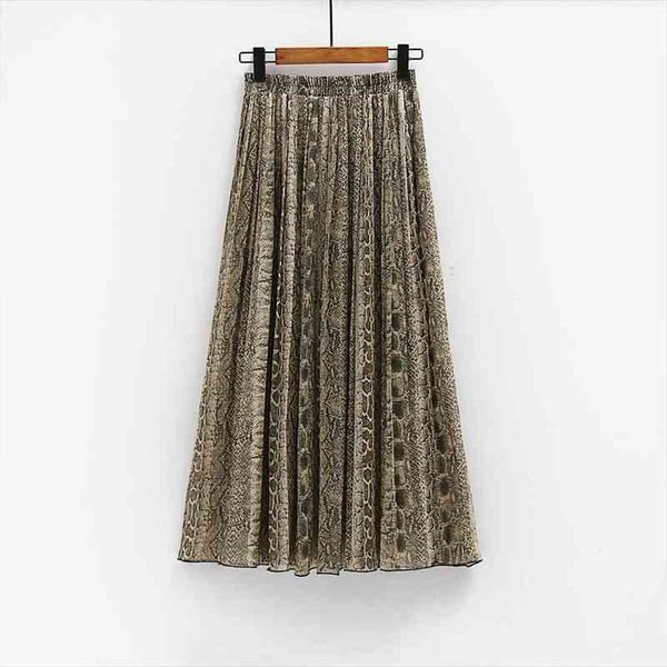 women snakeskin skirt summer elastic high waist pleated chiffon skirt vintage ladies casual snake print beach long, Black
women snakeskin skirt summer elastic high waist pleated chiffon skirt vintage ladies casual snake print beach long, Black