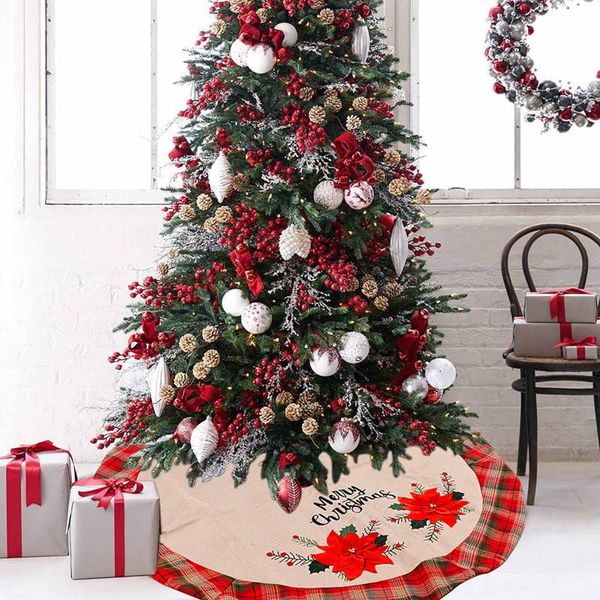 christmas decorations 4# fabric plaid 106cm tree skirt for home mall bottom ornament decor 
christmas decorations 4# fabric plaid 106cm tree skirt for home mall bottom ornament decor