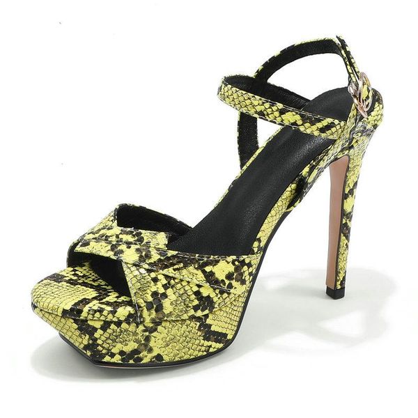 open toe snake print sandals women super high heel fashion buckle platform party summer shoes, Black
open toe snake print sandals women super high heel fashion buckle platform party summer shoes, Black