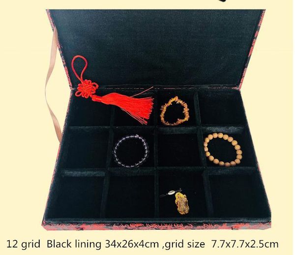 jewelry pouches, bags 12 grid slots chinese silk brocade box wooden storage organizer bracelet bangle display packaging case gifts, Pink;blue
jewelry pouches, bags 12 grid slots chinese silk brocade box wooden storage organizer bracelet bangle display packaging case gifts, Pink;blue