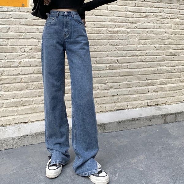 2021 korean version of for girls street casual jeans woman high waist straight leg long boyfriend style women's pants, Blue
2021 korean version of for girls street casual jeans woman high waist straight leg long boyfriend style women's pants, Blue