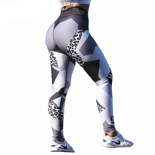 women's leggings normov casual women fitness high waist elastic push up leopard printed patchwork ankle length spandex, Black
women's leggings normov casual women fitness high waist elastic push up leopard printed patchwork ankle length spandex, Black