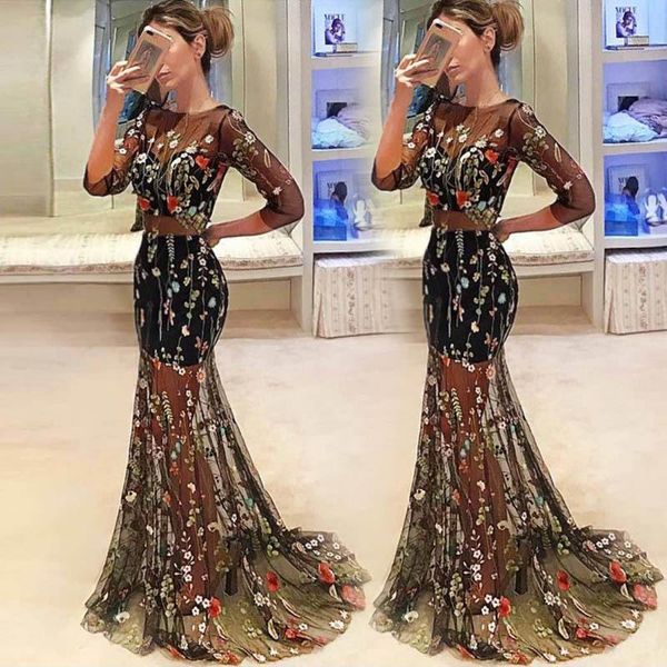 lugentolo party dress women embroidered three quarter mesh summer fashion slim high waist long dresses casual, Black;gray
lugentolo party dress women embroidered three quarter mesh summer fashion slim high waist long dresses casual, Black;gray