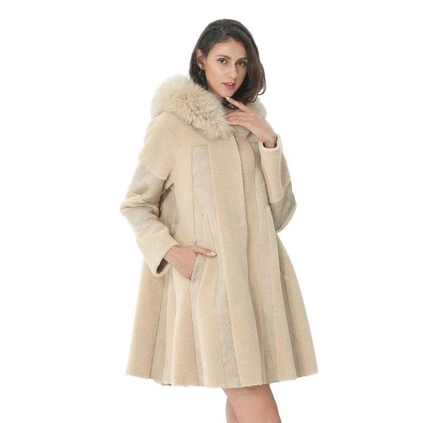women's fur & faux wool coat hood with real winter warm coats for women cashmere blend ladies long loose clothes 2021, Black
women's fur & faux wool coat hood with real winter warm coats for women cashmere blend ladies long loose clothes 2021, Black