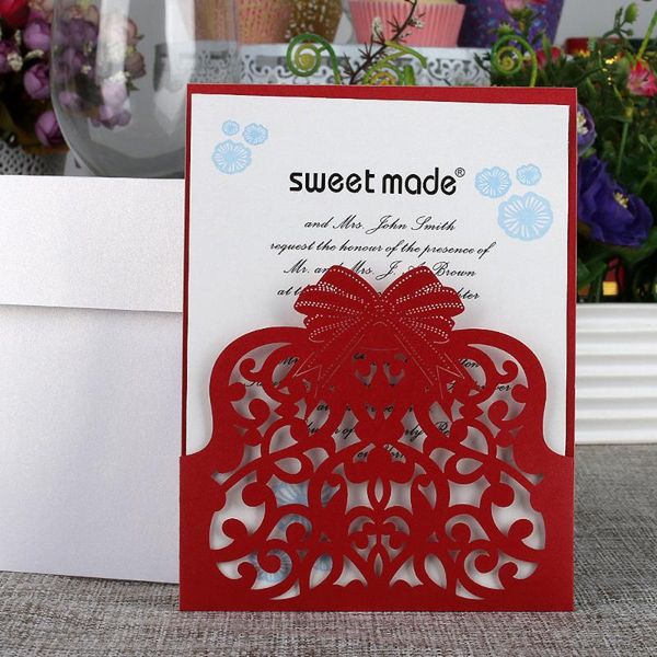greeting cards 10cs laser cut fower carved pattern wedding invitation card with inner sheet envelope creative decoration supply
greeting cards 10cs laser cut fower carved pattern wedding invitation card with inner sheet envelope creative decoration supply
