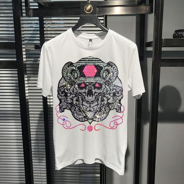 men's t-shirts diamond design exaggerated short-sleeved fashion slim summer t-shirt personality skull, White;black
men's t-shirts diamond design exaggerated short-sleeved fashion slim summer t-shirt personality skull, White;black