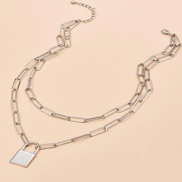 pendant necklaces alyxuy double layer punk hiphop stainless steel lock link chain cool jewelry women girls gift, Silver
pendant necklaces alyxuy double layer punk hiphop stainless steel lock link chain cool jewelry women girls gift, Silver
