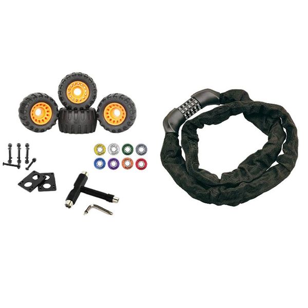bike locks cycling bicycle lock password chain with skateboard damping wheels and bearings 76x54mm, spacers, all-in-one tool
bike locks cycling bicycle lock password chain with skateboard damping wheels and bearings 76x54mm, spacers, all-in-one tool
