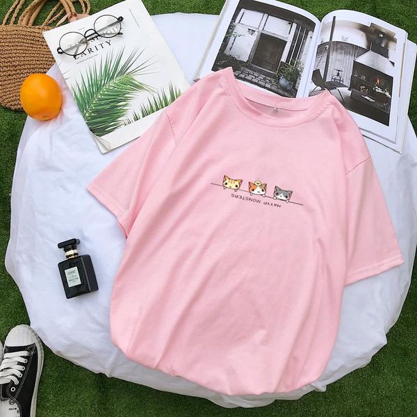 women's t-shirt kawaii cute cartoon cat printed women t shirt summer funny short sleeve plus size streetwear casual harajuku tshirt, White
women's t-shirt kawaii cute cartoon cat printed women t shirt summer funny short sleeve plus size streetwear casual harajuku tshirt, White