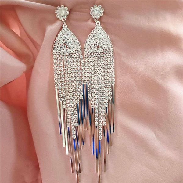 new ins tassel chain women's long style temperament trend exaggerated versatile earrings, Black
new ins tassel chain women's long style temperament trend exaggerated versatile earrings, Black