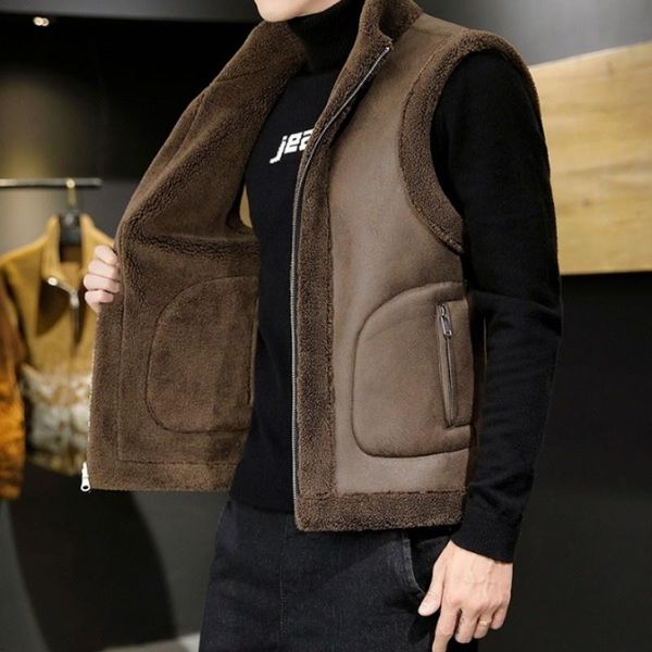 men's vests double-sided winter fake lambswool warm vest men casual stand collar sleeveless jacket vintage motorcycle biker waistcoat m, Black;white
men's vests double-sided winter fake lambswool warm vest men casual stand collar sleeveless jacket vintage motorcycle biker waistcoat m, Black;white
