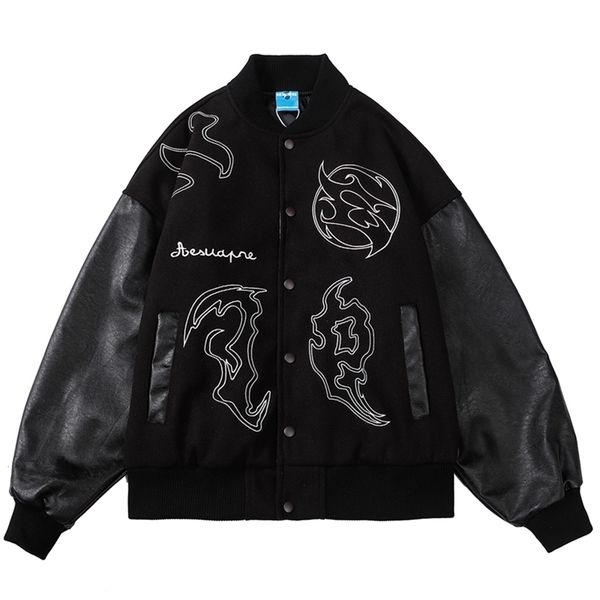 hip hop baseball jacket coat men letter embroidery streetwear leather sleeve patchwork varsity college fashion vintage 211217, Black;brown
hip hop baseball jacket coat men letter embroidery streetwear leather sleeve patchwork varsity college fashion vintage 211217, Black;brown